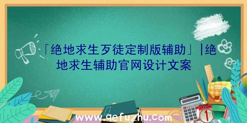 「绝地求生歹徒定制版辅助」|绝地求生辅助官网设计文案